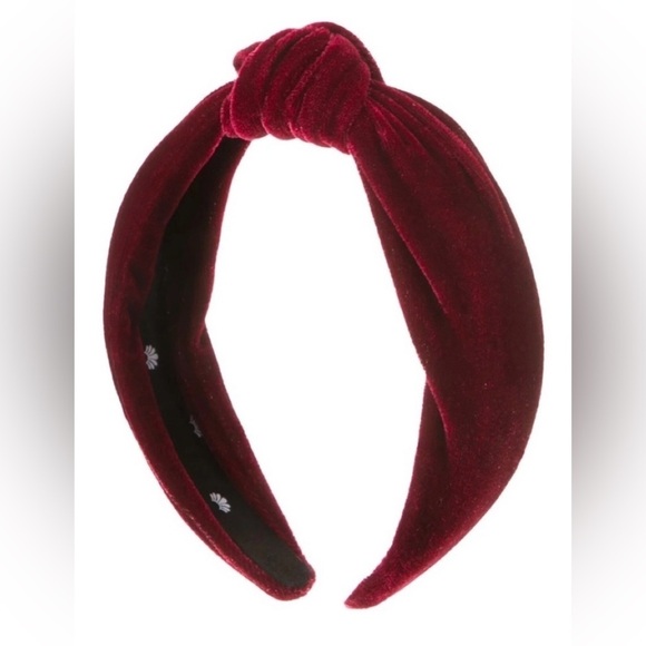‼️RARE‼️?Lele Sadoughi??NWOT?Velvet Hand Knotted Headband in Burgandy